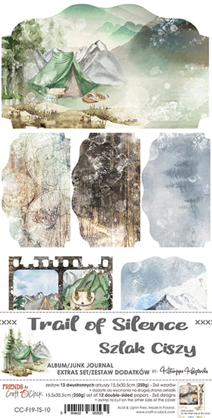 CC-F19-TS-10 TRAIL OF SILENCE - JUNK JOURNAL SET - zestaw dodatków