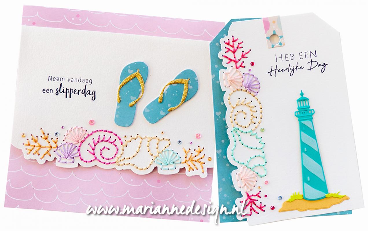 CR1592 Wykrojnik Marianne Design - Craftable - Stitching border Seashells