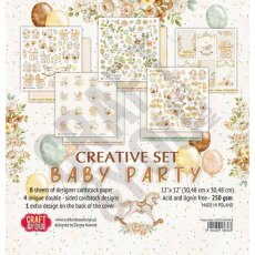 CSET02-BAPAR-8 Kreatywny  duży zestaw papierów 30,5x30,5cm Craft&You Design - BABY PARTY 