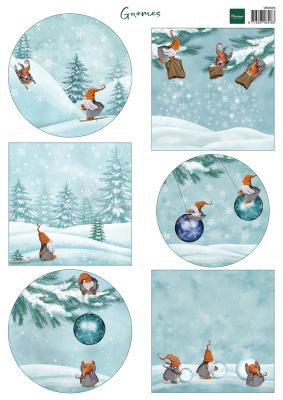 VK9595 Arkusz A4 -Marianne Design - gnomes - zimowe skrzaty