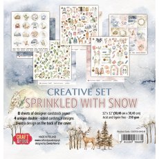 CSET04-SWS-8 Kreatywny  duży zestaw papierów 30,5x30,5cm Craft&You Design - Sprinkled with Snow