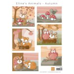 AK0080 Arkusz A4 -Marianne Design - ELINE'S ANIMALS - AUTUMN - jesienne obrazki