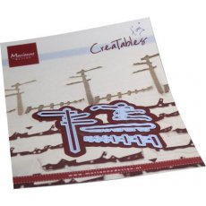 LR0778 Wykrojnik Marianne Design - Creatables - ośnieżone płoty i drogowskazy