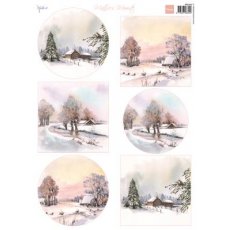 MB0205 Arkusz A4 -Marianne Design - WINTER LANDSCAPE - zimowe obrazki
