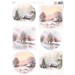 MB0205 Arkusz A4 -Marianne Design - WINTER LANDSCAPE - zimowe obrazki