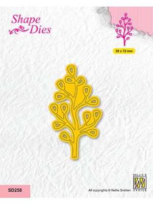SD258 Wykrojniki Nellie Snellen Shape Dies - gałązka z listkami
