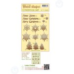 71.8269 Drewniane elementy Leane Creatief  - śnieżynki, choinki