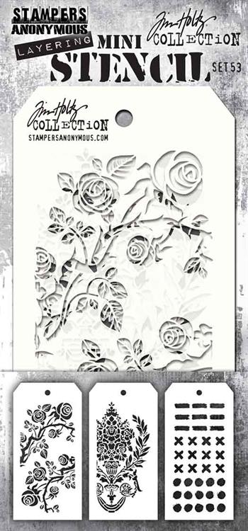 TH-MST053 Maski SA / TIM HOLTZ MINI STENCIL SET #53 zestaw 3 mini masek