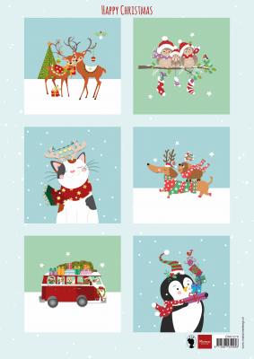 EWK1278 Arkusz A4 -Marianne Design - Happy Christmas świąteczne obrazki