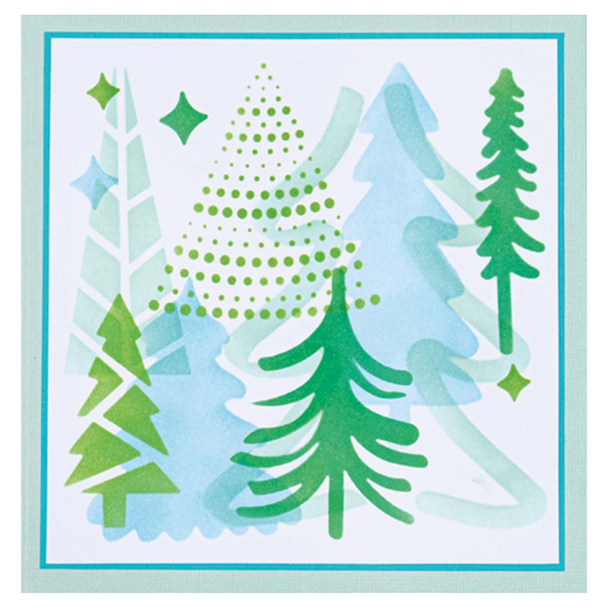 665932 Maski Sizzix Layered Stencils 4PK - Doodle Trees zestaw 4 masek - wianek