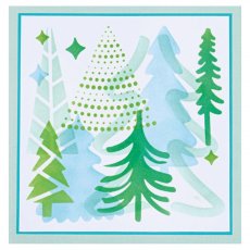 665932 Maski Sizzix Layered Stencils 4PK - Doodle Trees  zestaw 4 masek - wianek
