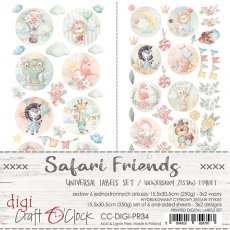 CC-DIGI-PR34 ZESTAW ETYKIET  34 - SAFARI FRIENDS