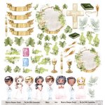 AA-LM-10 Papier dwustronny - LOVELY MEMORIES - dodatki/ elements to be cut 12x12''