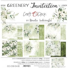 CC-C52-GI-00  GREENERY INVITATION zestaw papierów 30,5x30,5cm