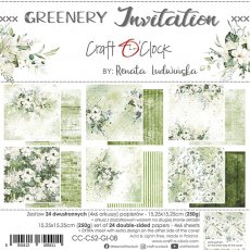 CC-C52-GI-08  GREENERY INVITATION  zestaw papierów 15,25x15,25cm 