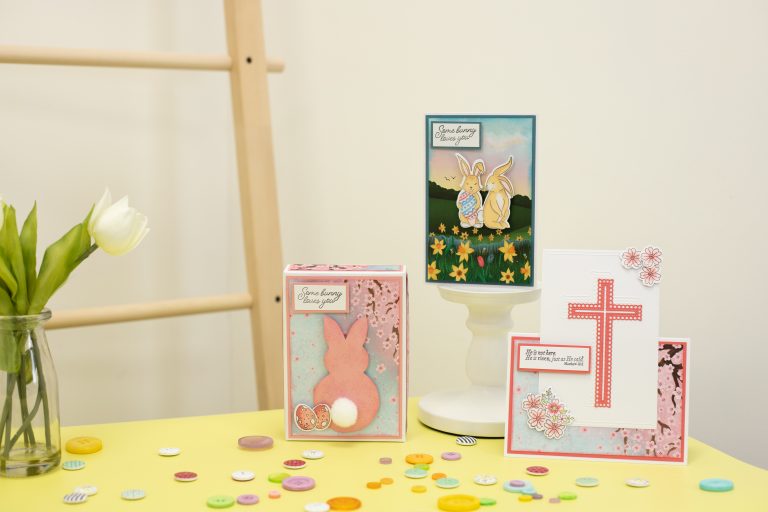 SSBOX-EASTER Zestaw kreatywny - WIELKANOC - papiery, wykrojniki, stemple