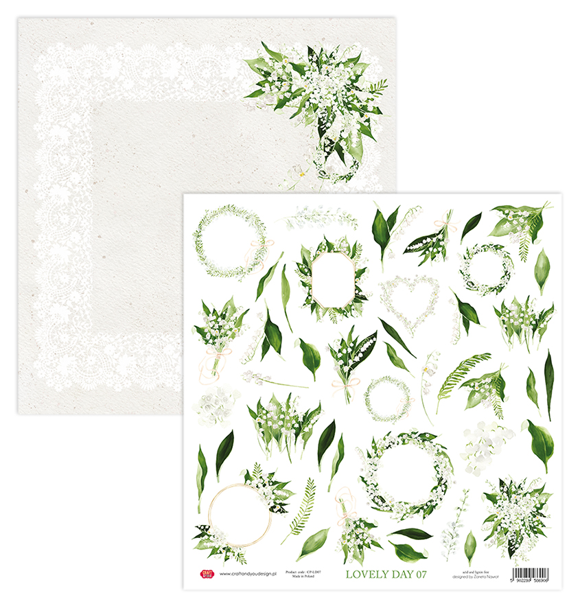 CP-LD07 Papier dwustronny - elementy do wycinania 30,5x30,5 Lovely Day 07