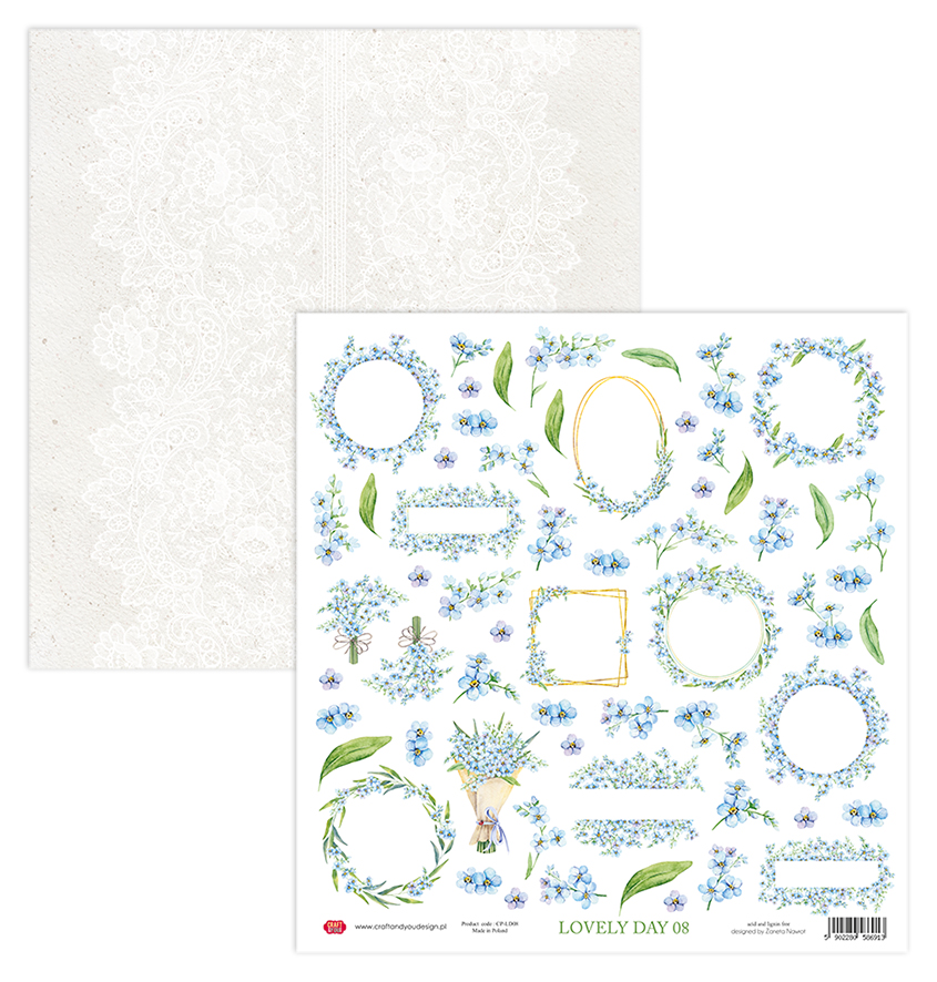 CP-LD08 Papier dwustronny - elementy do wycinania 30,5x30,5 Lovely Day 08