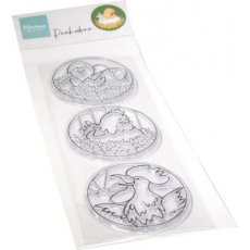 CS1114 Stemple silikonowe  -  Hetty's Peek-a-boo Chicken family - Kura, kogut, kurczak