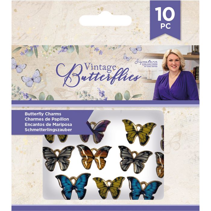 S-VBUT-BUTCH Zawieszki/charmsy - Sara Signature Vintage Butterflies - 10szt.