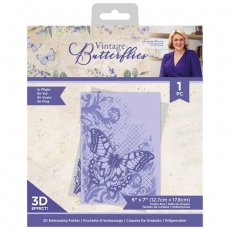 S-VBUT-EF-3D-INFL Sara Signature Vintage Butterflies 3D Embossing Folder - In Flight