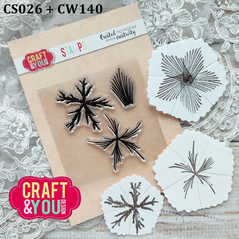 CS026 Zestaw stempli akrylowych - Flower stamens 3- Środki do kwiatów 3