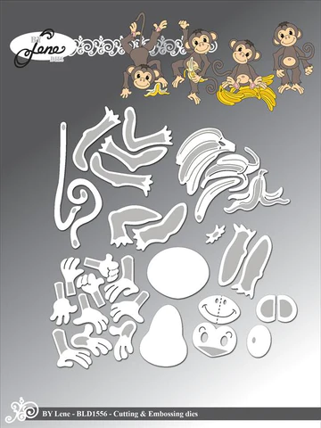 BLD1556 Wykrojnik BY LENE DIES "Monkeys" - małpki