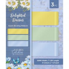 NG-DD-SBRIB Natures Garden Delightful Daisies - Seam Binding Ribbon - tasiemki