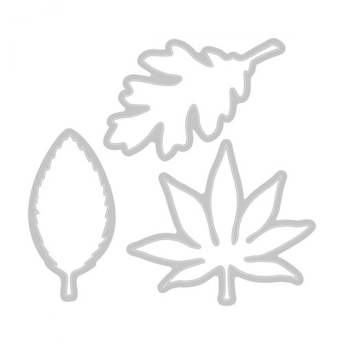 666010 Wykrojniki i stemple Sizzix • Framelits Die Set with Stamps Decorative Leaves