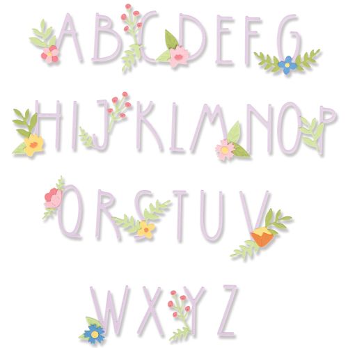 666236 Wykrojnik Sizzix • Thinlits Die Set Floral Alphabet by Alexis Trimble
