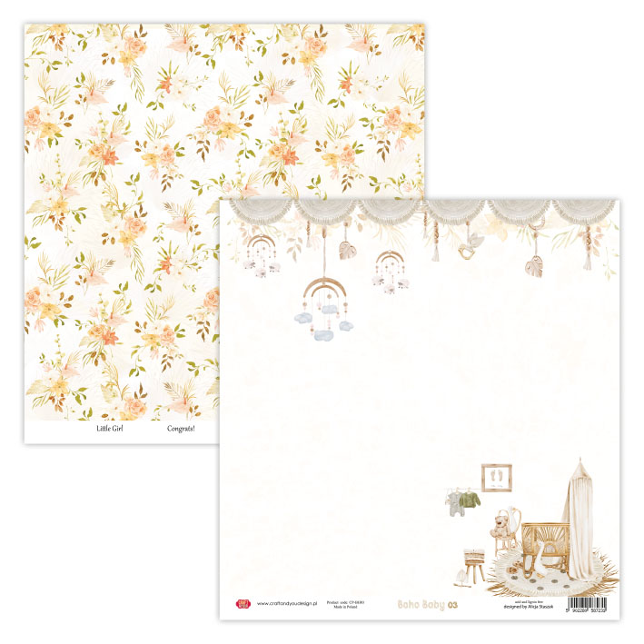 CPB-BH15 Bloczek 15x15 Craft&You Design - Boho Baby