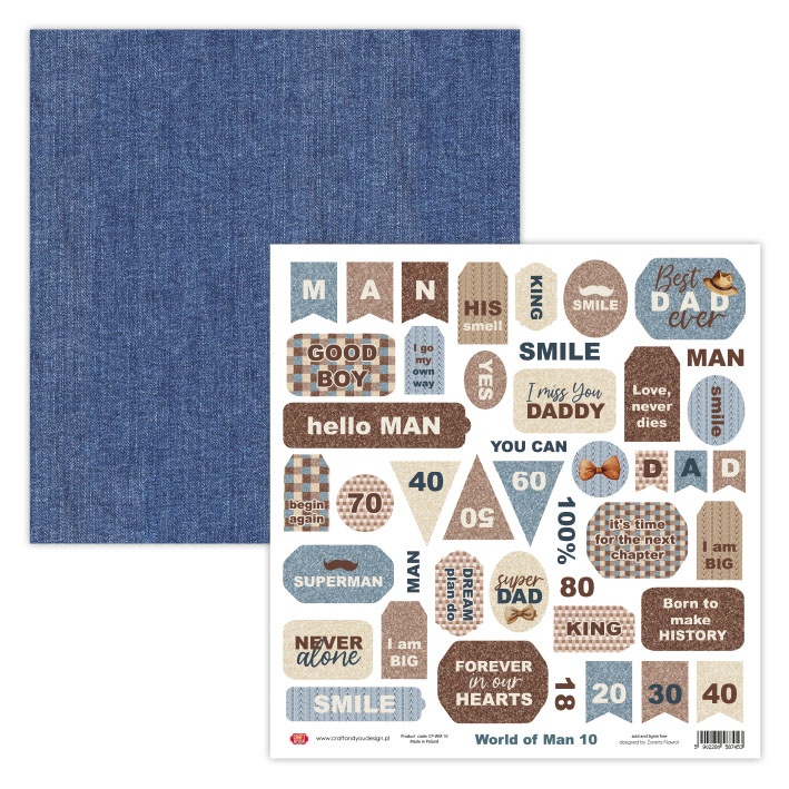 CSET07-WM-4 Zestaw papierów 30,5x30,5cm Craft&You Design - World of Man