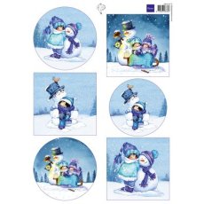 HK1713 Arkusz A4 -Marianne Design - Snoesjes - Snowfun - zimowa zabawa