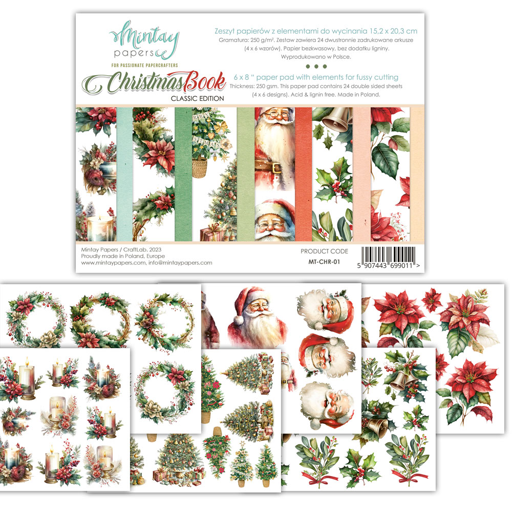 MT-CHR-01 Christmas 1 - MINTAY PAPERS- Zeszyt elementów do wycinania -15x20cm