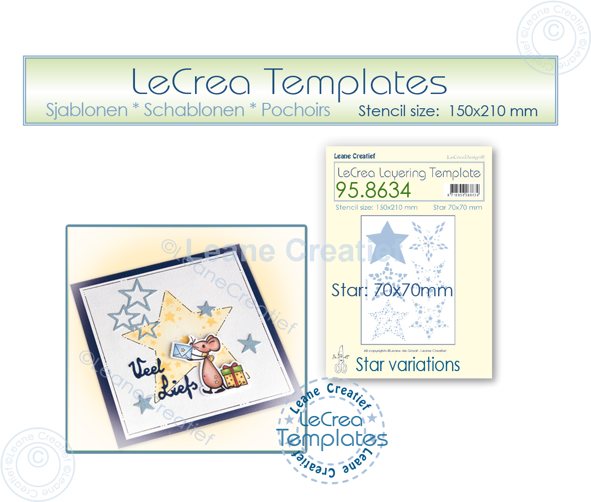 95.8634 Maska - Leane Creatief - Star variations -gwiazda - Ø 70mm