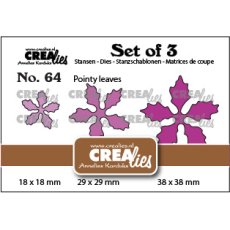 CLSET64 Wykrojnik Crealies • Set of 3 dies Poinsettia pointy leaves  - kwiaty poisecja