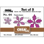 CLSET64 Wykrojnik Crealies • Set of 3 dies Poinsettia pointy leaves - kwiaty poisecja