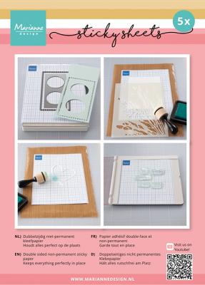 LR0048 Marianne Design - Sticky Sheets - 5 szt A5 - karty z klejem tymczasowym