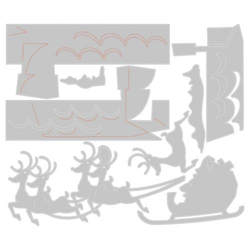 666337 Wykrojniki Sizzix • Thinlits Die Set Reindeer Sleigh