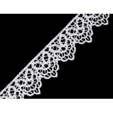180546 Koronka gipiurowa szerokość 35mm - biały - 1m