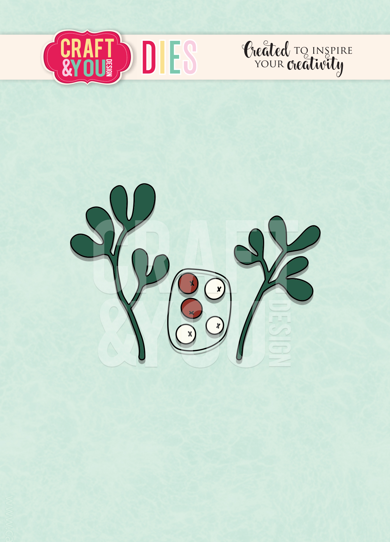 CW253 Wykrojnik /Die- Mistletoe Twigs / jemioła - Craft&You Design