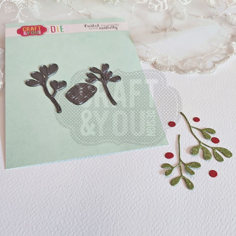 CW253 Wykrojnik /Die- Mistletoe Twigs / jemioła - Craft&You Design