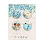 LEM-DD-FORGET-04  Dear Diary - FORGET-ME-NOT - Zestaw samoprzylepnych ozdób / buttonów - Lemoncraft