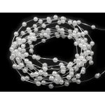 230315-1 Perełki na żyłce silikonowej Ø2-3 mm- biały -30 m