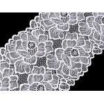 550076  Koronka elastyczna / wstawka szerokość 15,5 cm - śnieżnobiały - 1m