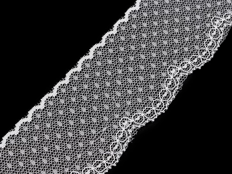 550166-1 Koronka syntetyczna szerokość 60 mm - biały - 1m
