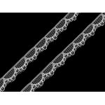 550177  Koronka syntetyczna szerokość 14 mm 1 biały - 1m