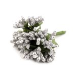 780737-1 Pręciki do kwiatów na druciku / bukiecik - srebrne
