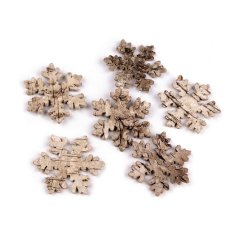 840496 Śnieżynki z kory brzozowej naturalne- 6 sztuk