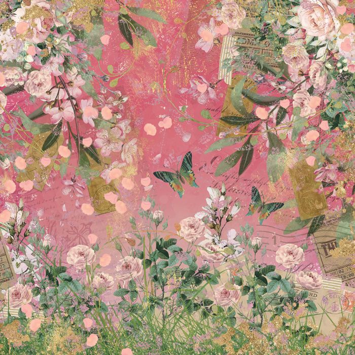 NGA-VR-PAD6 Zestaw papierów Nature's Garden Vintage Rose 6" x 6"